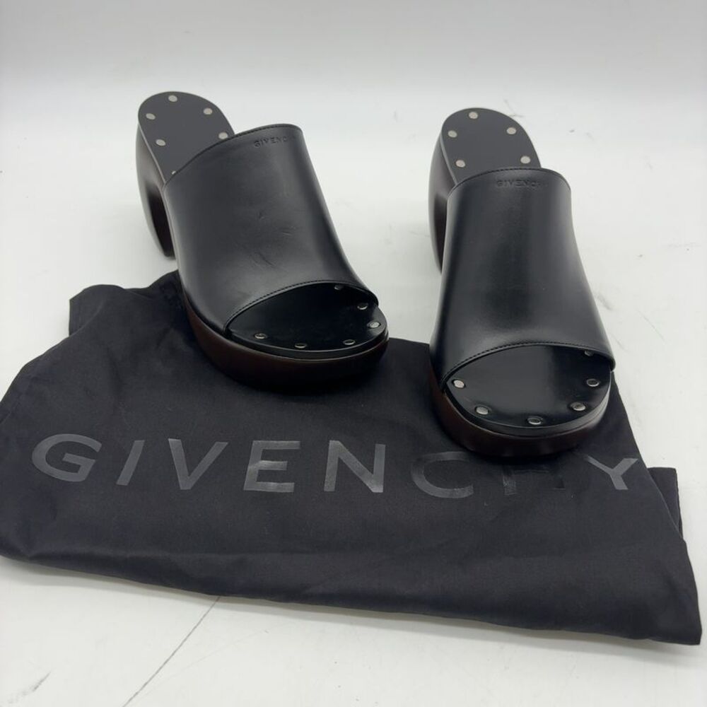 Givenchy Black Studded Open-Toe Slide Heel